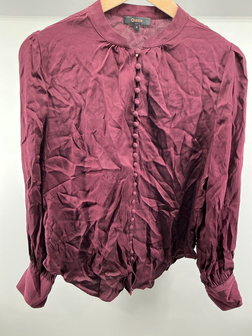 Washable Stretch Silk Peasant Blouse